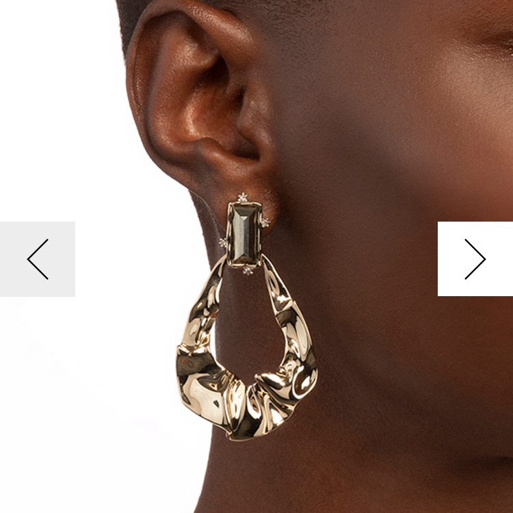Alexis Bittar Swarovski Crumpled Gold Drop Earring